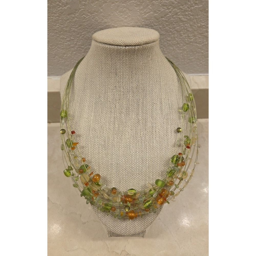 Coldwater Creek Multistrand Glass Bead Necklace 20-22"
